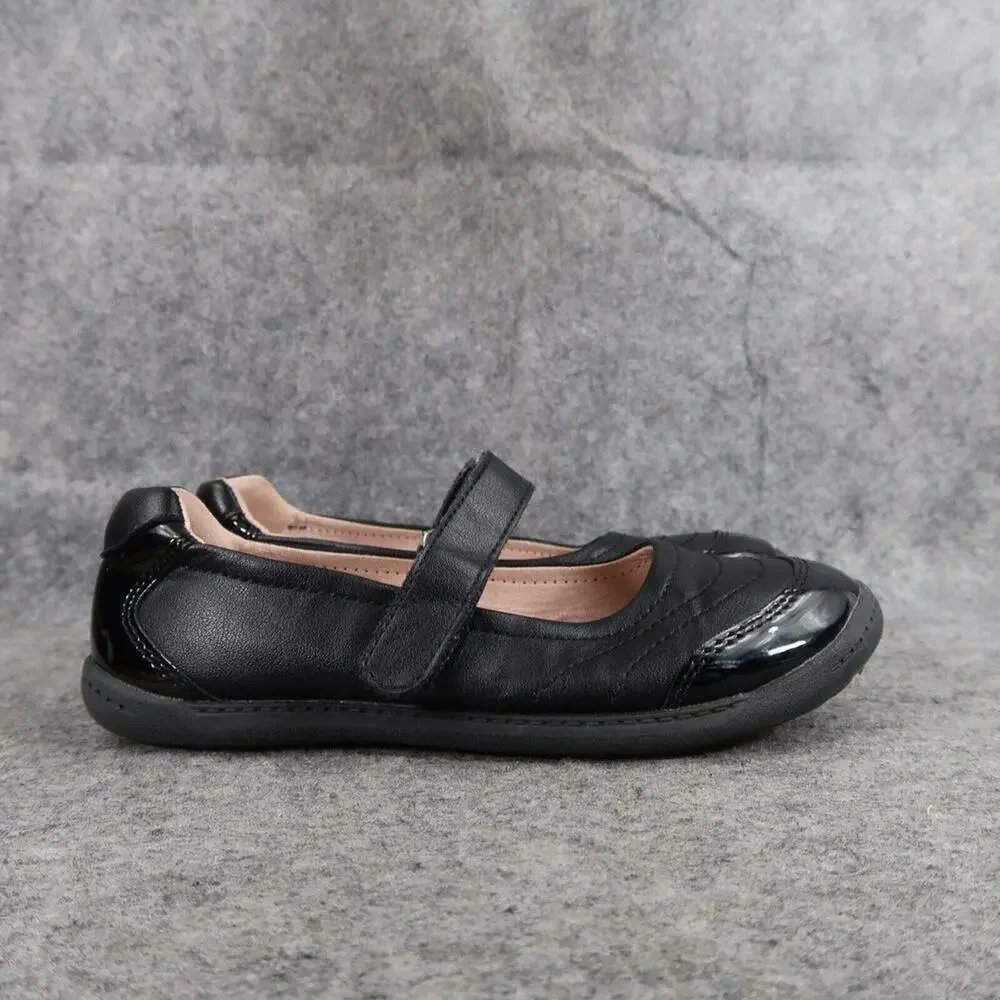 Olive & Edie Shoes Girls 1 Mary Jane Francis Classic Black Adjustable Strap Flat